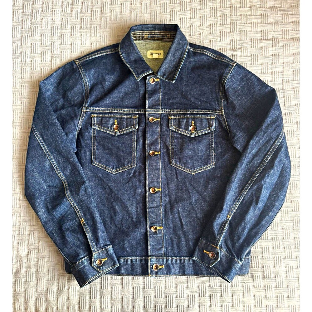 Todd Snyder New York Dark Indigo Trucker Jacket Selvedge Denim Men's Large